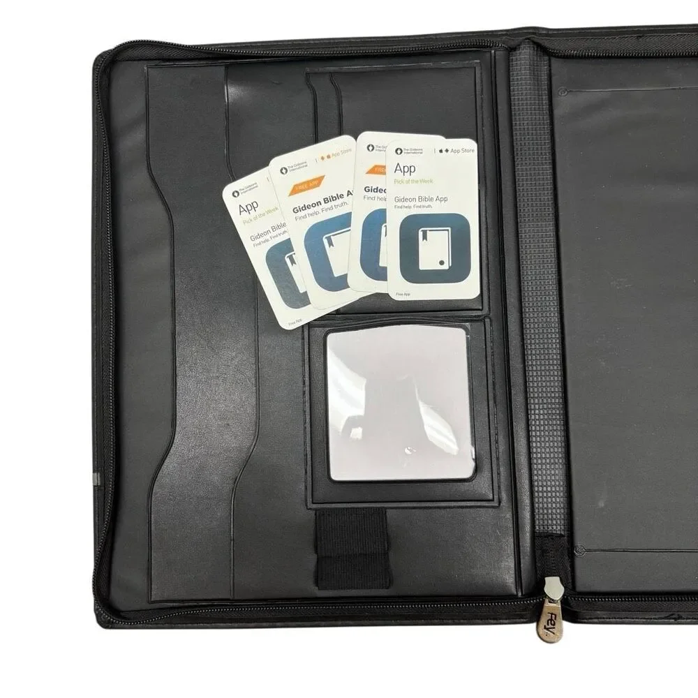The Gideons International Black Zipper Portfolio